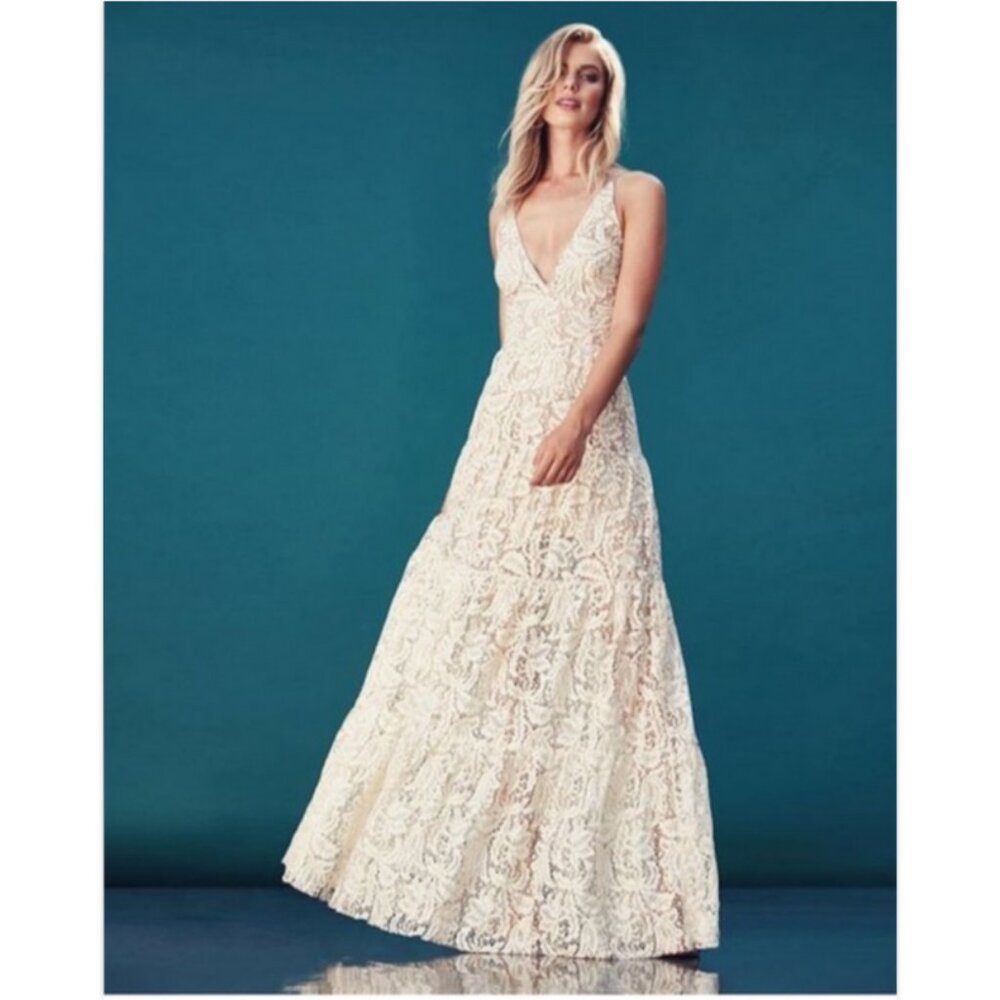 NWOT Dress The Population Melina Floral Lace Maxi Dress